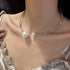 Jeairts Cystal Pearl Choker Necklace Silver Rhinestone Adjustable Necklaces Fashion Necklace Jewelry Party Gifts Costume Accessories for Women and...