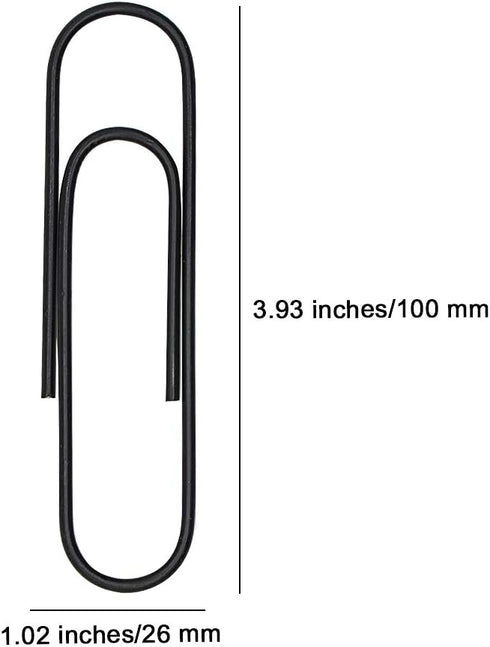 50 Pack Large Jumbo 4 Inches Long Paper Clips - 100mm Office Supply Paper Clip - Cute Paper Needle - Heavy Duty Bookmark(Black)...