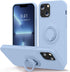 MOCCA Compatible with iPhone 13 Case 6.1 inch with Ring Kickstand | Liquid Silicone | Microfiber Liner | Anti-Scratch Full-Body Shockproof Protect...