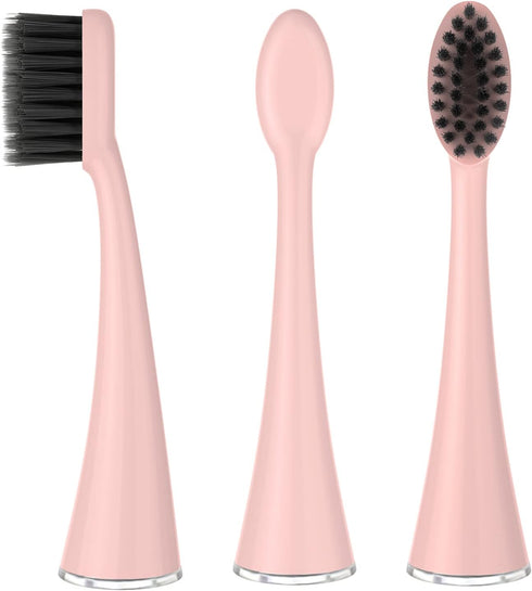 YUNCHI Replacement Toothbrush Heads for Burst Electric Toothbrush Adults with Dust Cover Caps, Soft Charcoal Bristles for Deep Cleaning, Plaque Re...
