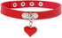 PU Leather Choker Necklace Heart-Shape Punk Goth O Ring and Love Heart Choker Collar Chain for Women (Red)...