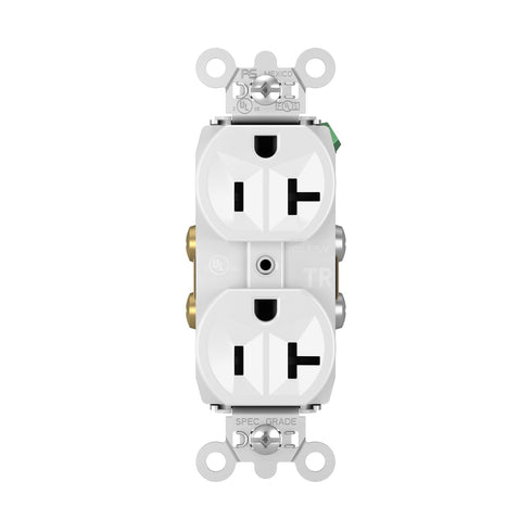 Legrand Pass & Seymour TR5362WCC12 20 Amp Tamper Resistant Construction Specification Grade Duplex Receptacle Outlet, Back and Side Wire, White (1...