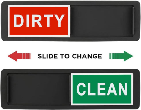 Dishwasher Magnet Clean Dirty Sign, Dirty Clean Kitchen Message Sign with Adhesive Stickers Slide Indicator to Show Dishes/Washing Machine Clean o...