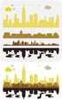 FINGERINSPIRE City Landscape Stencil for Painting 11.8x11.8 inch Large Clouds Birds Drawing Template Plastic PET City Reflection Stencil Buildings...
