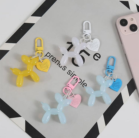 tenghong2021 Cute Jelly Balloon Dog Keychain for Women Key Chain Car Keys Handbag Purse Accessories...
