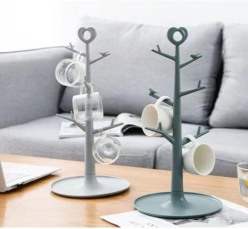 Coffee Mug Tree for Counter Cup Holder Rack Stand Organizer Desk Table Countertop (Blue, Large)...
