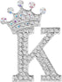 Silver Letters Crystal Crown Initial Brooch Women Letters Brooches Pins for Women Jewelry Gift...