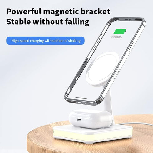 3 in 1 Wireless Charger Station Magnetic Charging Dock (Black)...
