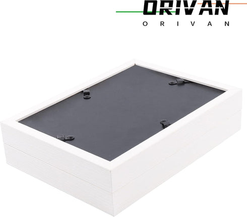 Double 5x7 Picture Frame Hinged Frame Vertical MDF Wood Photo Frames with Glass Front (White)...