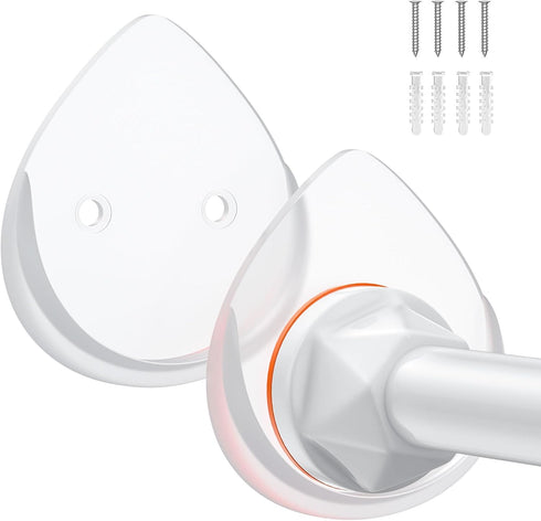 Shower Curtain Rod Holder - No Drilling Adhesive Shower Rod Holders for Wall?Heavy Duty Tension Rod Holder , Waterproof?2 Pack?Transparent Color (...