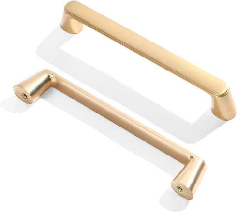 Myxekllo 4 Pack Gold Cabinet Drawer Pulls, 5'' (128mm) Hole Center Brushed Brass Pulls Handles for Dresser Drawers Bathroom Cabinet Hardware...