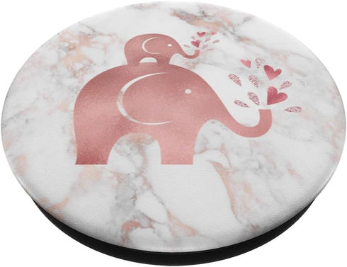 Cute Mama Baby Elephants Blowing Hearts Rose Pink Watercolor PopSockets PopGrip: Swappable Grip for Phones & Tablets PopSockets Adhesive PopGrip...