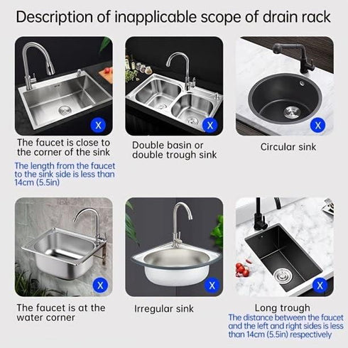 Kitchen Faucet Splash-Proof Draining Rack | Non-Slip Countertop Pad | Storage Rack Mat for Faucet to Keep Sponge | Water Collection Pad | White Ra...
