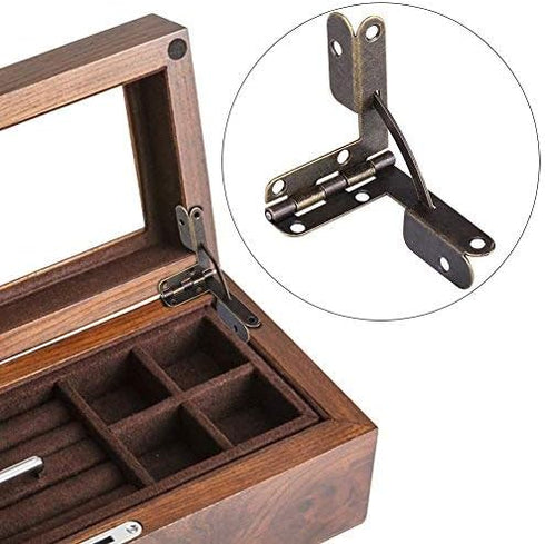 20pcs Hinge Hardware Accessories , 90°Angle Support Spring Hinge for Small Jewelry, Wine Case, Watch Box , Wooden Lid(Dark_Bronze)...