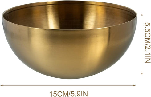 Healeved Gold Bowl Decorative Bowls Large Mixing Bowl Stainless Steel Salad Bowl Golden Food Containers Pasta Bowls Copper Bowl for Kitchen Mixing...