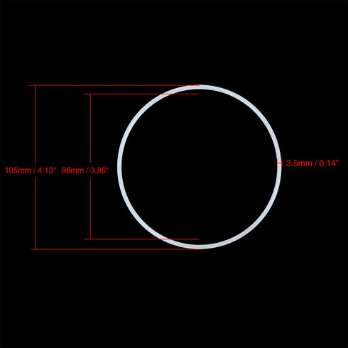 X AUTOHAUX Silicone O-Rings, 105mm OD 98mm ID 3.5mm Width VMQ Seal Gasket for Compressor Valves Pipe Repair, White, Pack of 4...