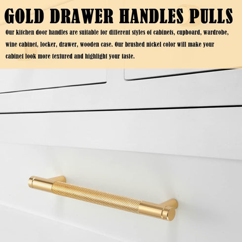 2 Pcs Cabinet Handles Gold Drawer Handles Pulls Kitchen Drawer Handles Furniture Handles for Kitchen Cupboards Chest of Drawers...