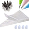 Pastry Bags 100pcs Cupcake Icing Bags Piping Bag Disposable Cake Decorating Bags 16 inch with 12 tips and 4 couplers...