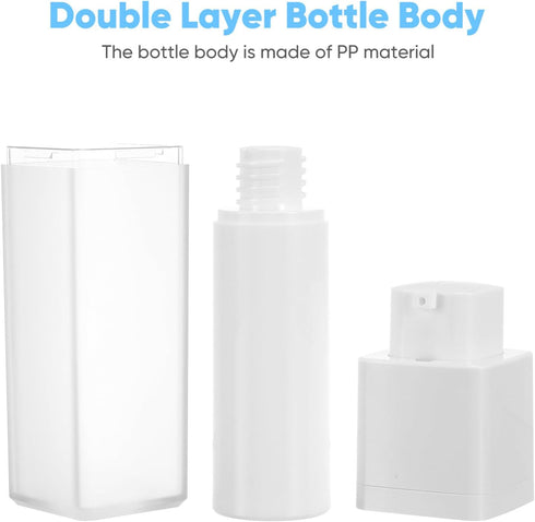 minkissy Lotion Cream Pump Container Airless Skincare Bottles 15ml+30ml+50ml Refillable Stretchable Cosmetic Bottle Dispenser White for Home Trave...