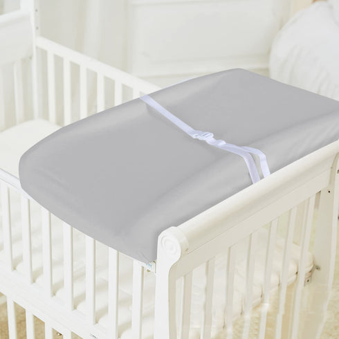 Changing Pad Covers Beige Grey for Boys Girls, Cotton 2 Pack Unisex Changing Table Pad Cover Cradle Sheet Soft and Breathable 16" x 32" for Standa...