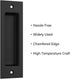 SMARTSTANDARD 2 Pack Flush Pull 6 1/2" Matte Black Inset Handle, Recessed Finger Pull for Sliding Barn Door, Closet, Pocket Door...