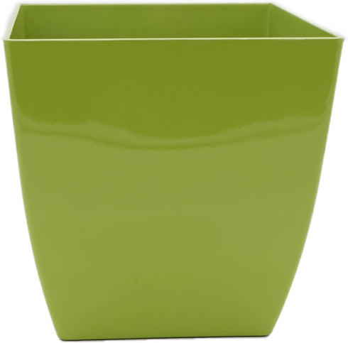 The HC Companies 6 Inch Aria Square Planter - Plastic Plant Pot for Indoor Outdoor Plants Flowers Herbs, Glossy Green...