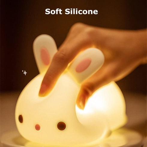 Cute Kids Night Light Night Lamp Night Lights for Kids Bedroom Toddler Baby Portable Silicone Battery Led Nightlight Nursery (Cute Bunny)...