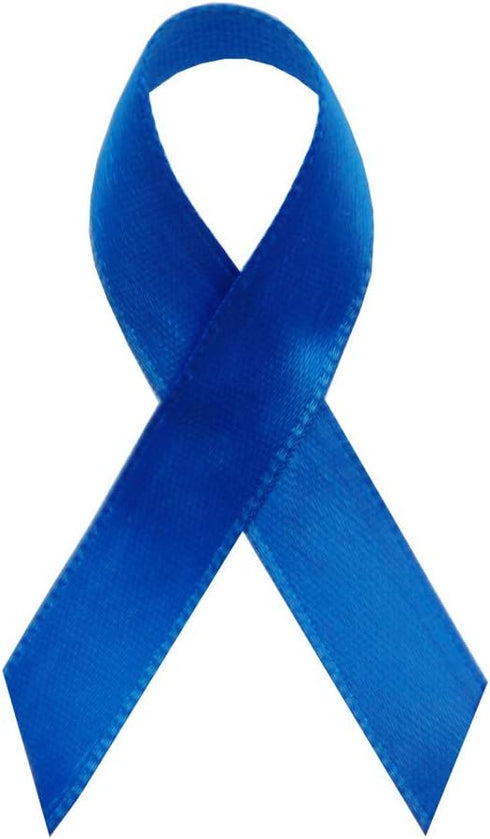 Exclusive USA | American Made 250 Royal Blue Satin Awareness Ribbons - Bag of 250 Fabric Ribbons with Safety Pins...