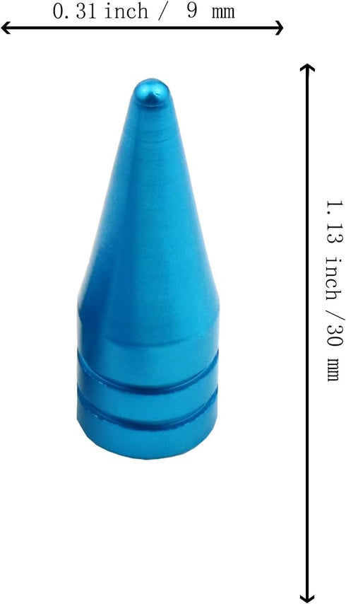 Valve Caps Aluminum Pointed Shape Cars Tires Valve Stem Caps Cover Dustproof Fit Most Vehicle SUV Bike Trucks Motorcycles 4 Pcs/Set (Metallic Blue...