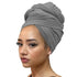 Kachanaa Satin Head Scarf Wraps African Women' Soft Long Scarf Shawls Stretch Turbans Solid Color Headbands for Black Women(Dark gray)...