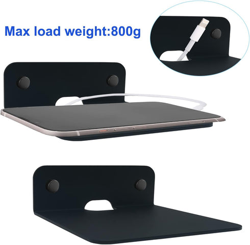 WISDING Small Floating Shelves, 4.25'' Wall Metal Speaker Mount Shelves for Bluetooth Speaker, Webcam, Cell Phones, Mesh Router, Toy Display Shelf...