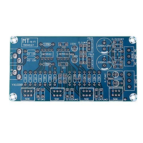 NE5532 Amplifier Kit Stereo Preamplifier Volume Control Board with Treble Midrange and Bass Tone Controls DIY Kit Preamp Module...