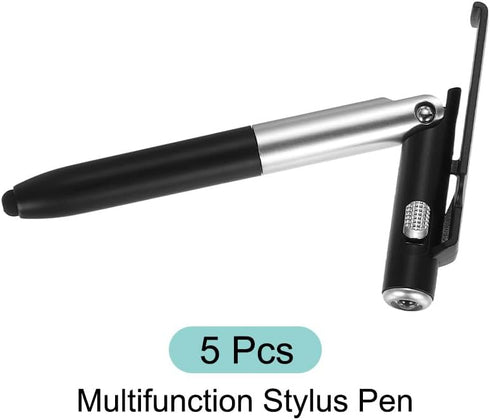 MECCANIXITY 5pcs Multifunction Stylus Pen Capacitive Touch Screen Ballpoint Pens with LED Light, Foldable Phone Holder Stand for Writing in The Da...