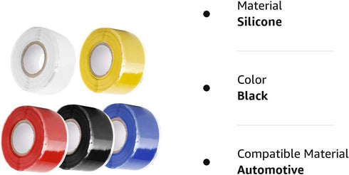 Aventik Edison Silicone Tape Self-Fusing Stretchable Waterproof Tape Electrical Wires Wrap Emergency Pipe & Plumbing Repair, Nonconductive, Resist...