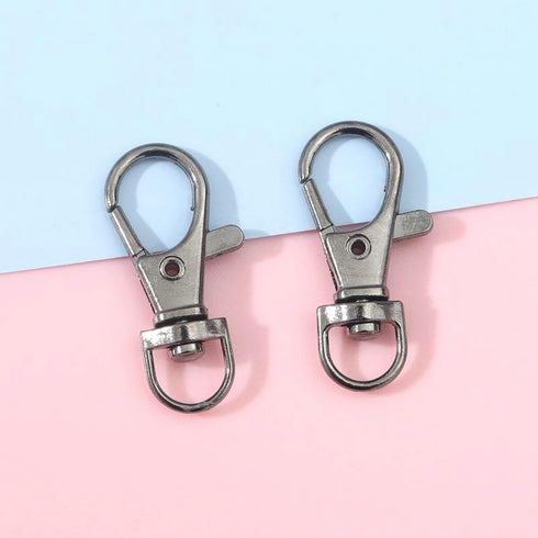 60 Pcs Premium Dark Grey Swivel Clasps Lanyard Snap Hooks with Key Rings, Key Chain Clip Hooks Lobster Claw Clasps for Keychain Clip Lanyard, Jewe...