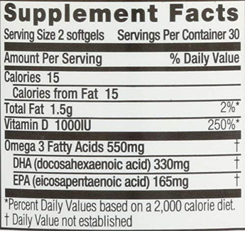 Spectrum Essentials Soft Gels, Vegan Ultra Omega-3 EPA and DHA with Vitamin D, 60 Count...