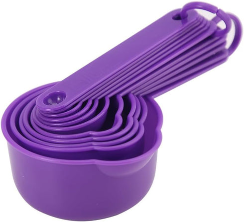 Plastic Measuring Cups and Spoons Set of 11, Kitchen Measuring Cups and Spoons Set for Dry & Liquid Ingredients, 5 Measuring Cups & 6 Measuring Sp...