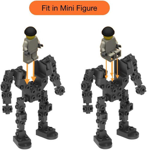 MyBuild Bricks Creative Building Bricks F504 - Build Mech Section, Toy Building Block Spare Parts Socket and Clip 18 Pieces...