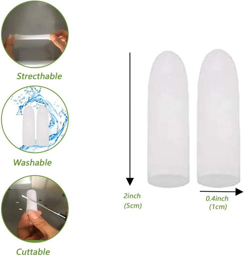 Gel Finger Protectors Finger Caps Silicone Fingertips Protection - Finger Cots Great for Trigger Finger, Finger Arthritis, Finger Cracking and Oth...