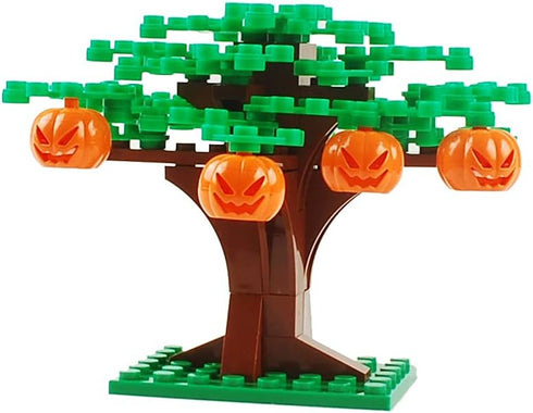 Tree Building Blocks Plant Sencery Accessories Set Building Bricks Kit DIY Building Set Compatible All Major Brands (Small Tree with Pumpkin)...