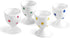 Cinf Ceramic Polka Dots Egg Cup Gift Set of 4 Porcelain Holder Breakfast Boiled Cooking Tools Stable Easy to Clean Childhood Memories Table Decora...