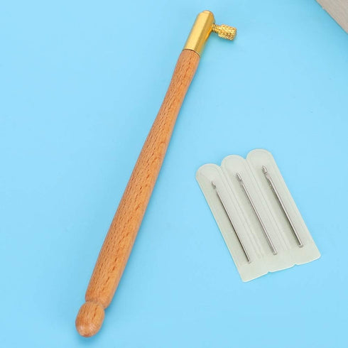 Embroidery Kit, DIY Craft Embroidery Beading Crochet Non?slip Ergonomic for Hand?made Crafts for Embroidery Beading(Wooden French embroidery needl...