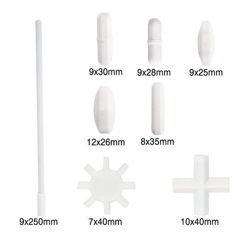 7 Shapes Magnetic Stirrer Stir Bars Mixer PTFE Stiring Rod with Magnetic Retriever (8 Pack)...