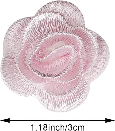 20 PCS Flower Lace Applique Exquisite 3D Chiffon Flower Sewing Fabric Appliques for Clothing, Headbands Flower, Crafts, Party Decoration, Sewing A...