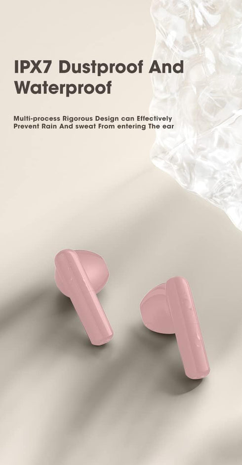 Acuvar in-Ear Wireless Bluetooth 5.1 Headphones, Earbuds IPX7 Waterproof with Microphone Rechargeable USB C Case with Round LCD Display for Smartp...