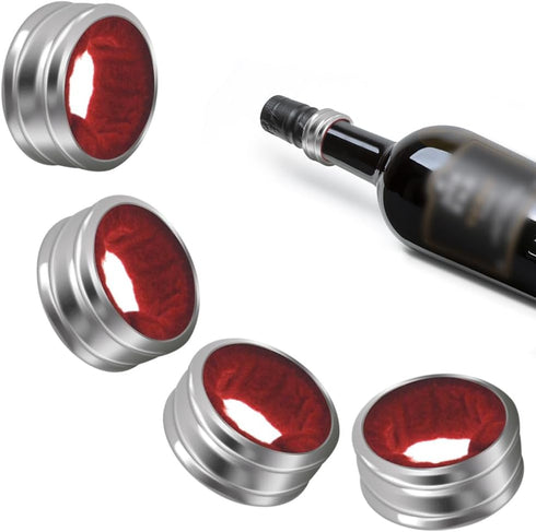 Stainless Steel Wine Bottle Collars, Durable Wine Collar Drip Rings, Simple and Sleek Wine Drop Stopper with Felt, Small Handy Gadgets for Kitchen...
