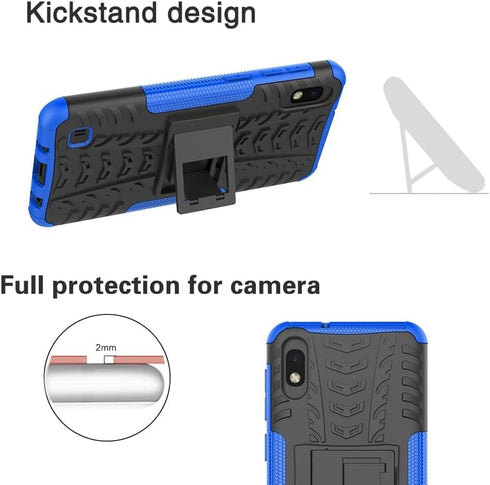 Asuwish Phone Case for Samsung Galaxy A10 with Tempered Glass Screen Protector and Slim Stand Hybrid Heavy Duty Rugged Protective Cell Cover A 10 ...