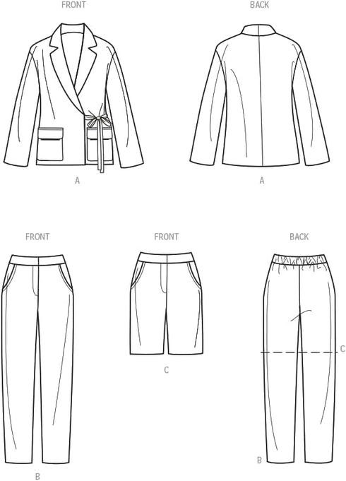 Simplicity Misses' Jacket, Pants and Shorts Sewing Pattern Kit by Mimi G Style, Code S9714, Sizes 18-20-22-24-26, Multicolor...