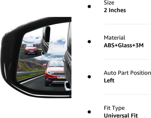 POMFW Blind Spot Mirror, 2 inch Rearview Convex Side Mirrors for Cars SUV Truck Van Stick on 3M Adhesive, Rear View HD Glass Frameless Sway Rotate...