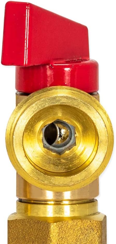 Eastman Brass Outlet Box Red Handle Washing Machine Valve, 1/2 Inch MIP x 3/4 Inch MHT, Quarter Turn Ball Valve, Hot Water Applications, 60280...
